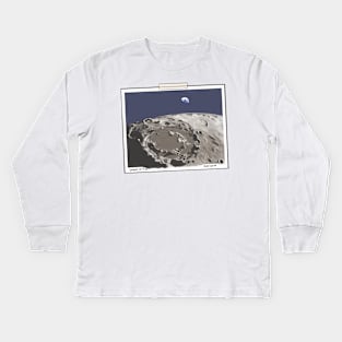 Earthrise From A Lunar Landscape Kids Long Sleeve T-Shirt